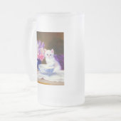 Chope Givrée Kitten blanc vintage avec ruban violet (Devant gauche)