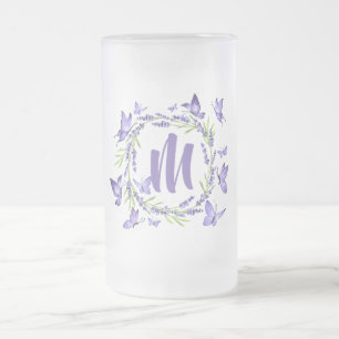 Chope Givrée Lavande et papillons avec Monogramme