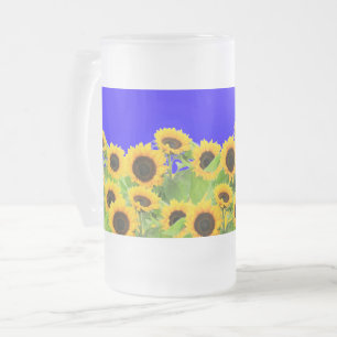 Chope Givrée Lunettes de bière de tournesol drapeau ukrainien C