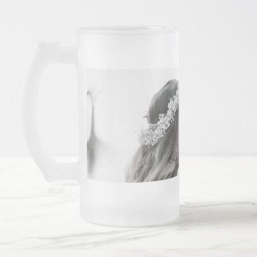 Chope Givrée Mariage de calligraphie photo élégant personnalisé (Gauche)