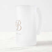 Chope Givrée Mariage de monogramme de script or (Devant droit)