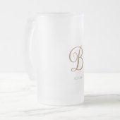 Chope Givrée Mariage de monogramme de script or (Devant gauche)