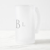 Chope Givrée Mariage de monogramme gris simple (Devant droit)