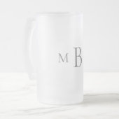 Chope Givrée Mariage de monogramme gris simple (Devant gauche)