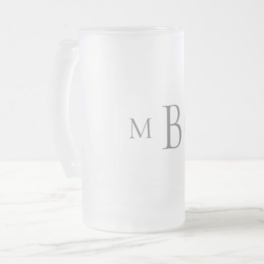 Chope Givrée Mariage de monogramme gris simple (Devant gauche)