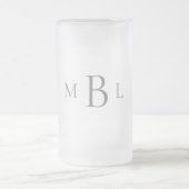 Chope Givrée Mariage de monogramme gris simple (Centre)