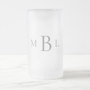 Chope Givrée Mariage de monogramme gris simple