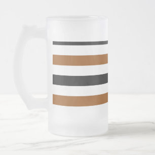 Chope Givrée Marron Noir et blanc motif rayures