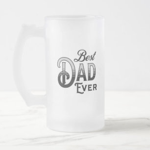 Chope Givrée Meilleur papa jamais   Texte Vintage noir et blanc