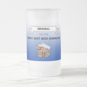 Chope Givrée Meilleur Sommelier de Bière Dégradé Bleu Foncé Bla
