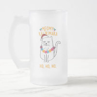 Meowy Kalikimaka Funny Chat Santa Hat Noël