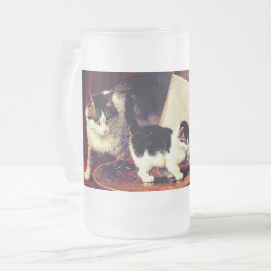 Chope Givrée Mère Chat et chatons sur table (Devant gauche)