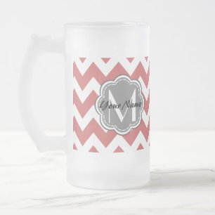 Chope Givrée Monogramme de gris fleuri rouge indien Chevron