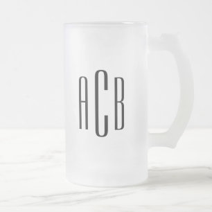 Chope Givrée Monogramme de mariage à trois lettres noir simple