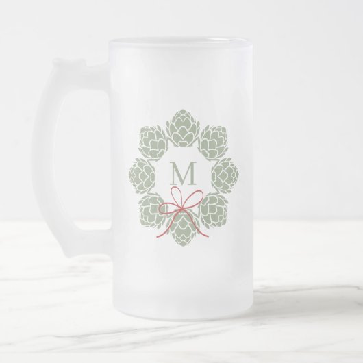 Chope Givrée Monogramme de Noël Beer Hops (Gauche)