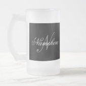 Chope Givrée Monogramme de nom noir et blanc personnalisé uniqu (Gauche)