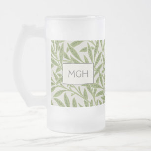 Chope Givrée Monogramme Feuille vintage vert saule