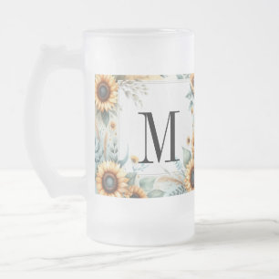 Chope Givrée Monogramme Fleurs de chute et fleurs de soleil aqu