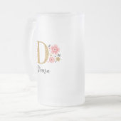 Chope Givrée Monogramme or rose floral (Devant gauche)
