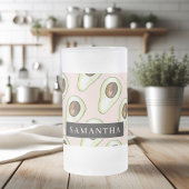 Chope Givrée Motif Avocado Rose Et Vert Moderne Avec Nom