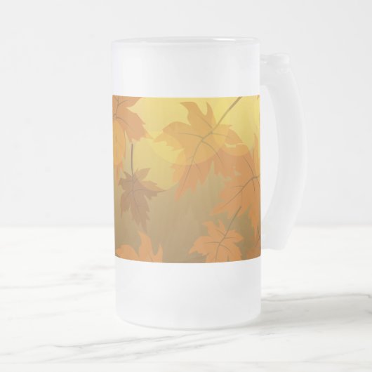 Chope Givrée Motif d'automne avec feuilles d'érable en chute et (Devant droit)