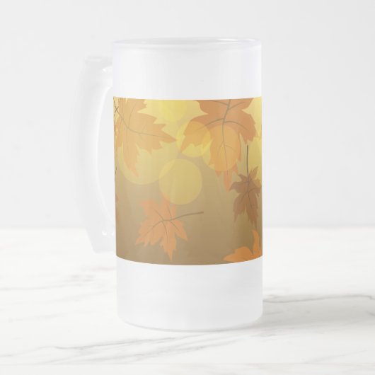 Chope Givrée Motif d'automne avec feuilles d'érable en chute et (Devant gauche)