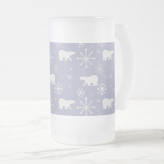 Chope Givrée Motif de Noël avec ours polaires et flocons de nei (Devant droit)