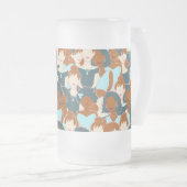 Chope Givrée Motif sans couture avec filles noires et blanches (Devant droit)