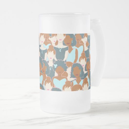 Chope Givrée Motif sans couture avec filles noires et blanches (Devant droit)