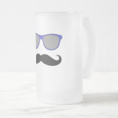 Chope Givrée Moustache et humeur bleue de lunettes de soleil (Devant droit)