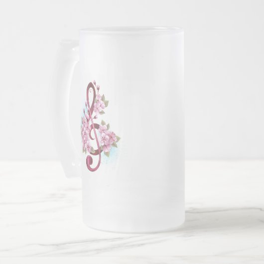 Chope Givrée Musical treble clef notes with sakura flowers (Devant gauche)