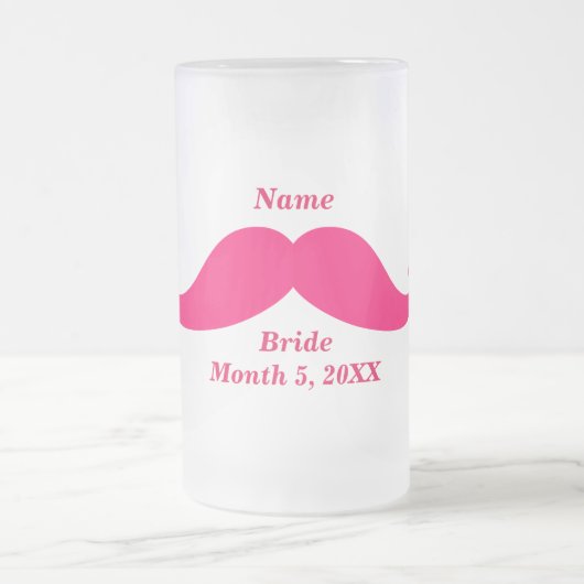 Chope Givrée Nom de mariée Moustache Rose (Centre)
