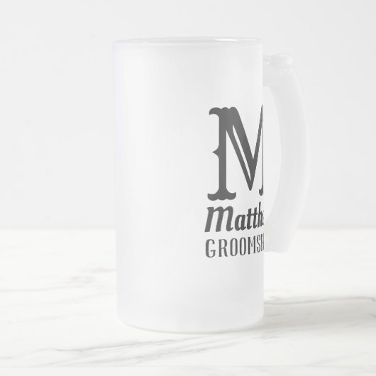 Chope Givrée Nom Masculine Monogramme Classic Mariage Noir (Devant droit)