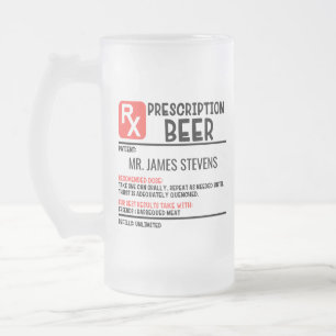 Chope Givrée Nom personnalisé de la prescription de bière amusa