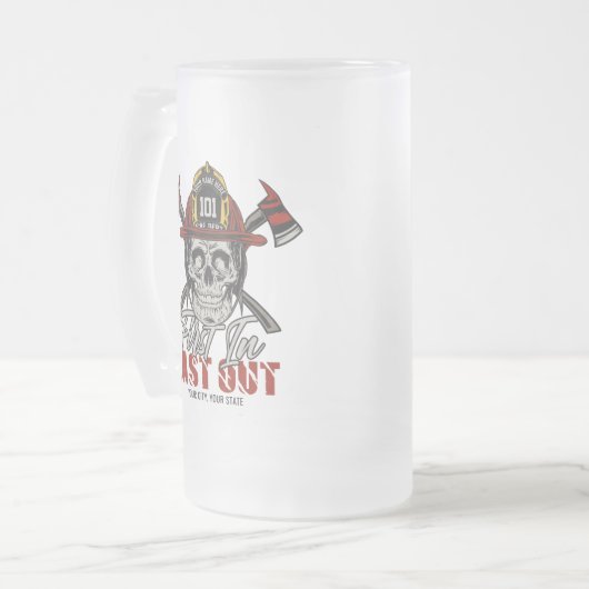 Chope Givrée Nom Personnalisé Pompier D'Abord En Dernier Feu De (Devant gauche)