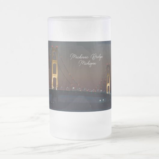 Chope Givrée Nuit Au Pont Mackinac Musique Frosted (Centre)