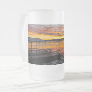 Chope Givrée Orange Glory Matin Painterly Frosted Glass Beer