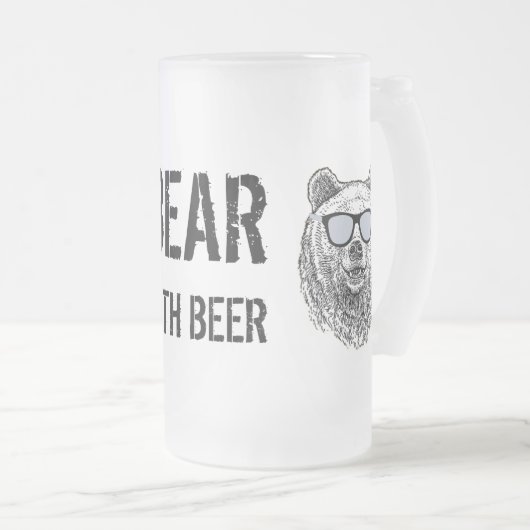 Chope Givrée OURS SUR MESURE AVEC BIÈRE Hommes Drôle Gag cadeau (Devant droit)