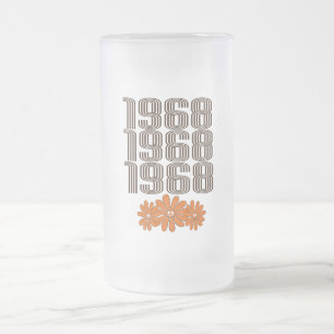 Chope Givrée Panneau de Paix 1968 Orange Hippy Flower Power