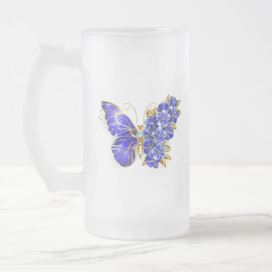 Chope Givrée Papillon saphir à fleurs (Gauche)