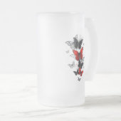 Chope Givrée Papillons noirs et rouges volants (Devant droit)
