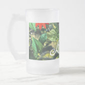 Chope Givrée Parrot écarlate macaw dans la jungle avec des fleu (Gauche)