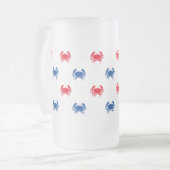 Chope Givrée Patriote motif de crabe blanc rouge (Devant gauche)