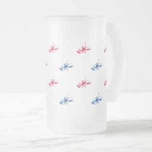 Chope Givrée Patriote motif de homard blanc rouge