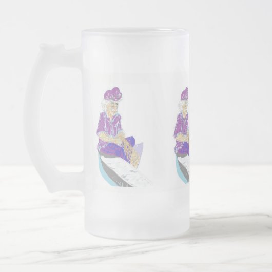 Chope Givrée Pêcheurs grecs en verre givré de 16 oz givré (Gauche)