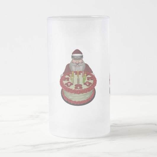 Chope Givrée Père Noël Avec Gâteau D'Anniversaire (Centre)
