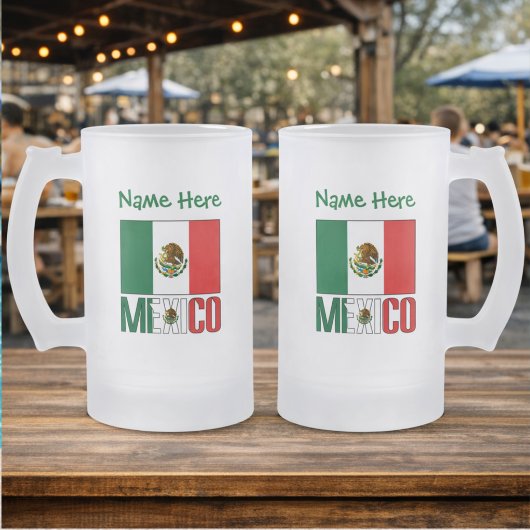 Chope Givrée Personnalisation verte du drapeau mexicain