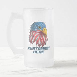 Chope Givrée Personnaliser American Patriotic USA Flag Bald Eag