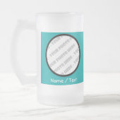 Chope Givrée Photo ronde et Stein givré par texte - créez vos (Gauche)