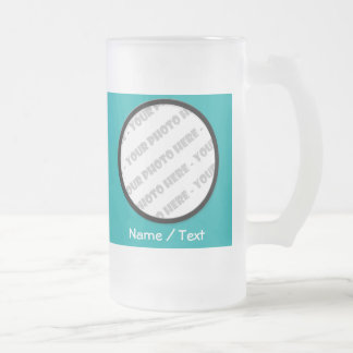 Chope Givrée Photo ronde et Stein givré par texte - créez vos